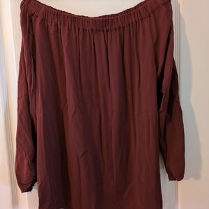 Michael Stars Off-Shoulder Burgundy Blouse